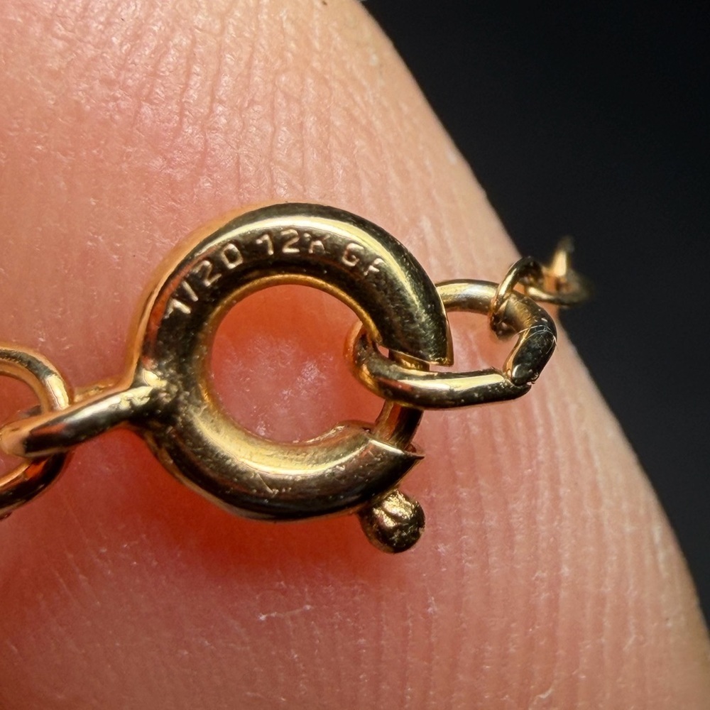 Vintage 12K Gold-Filled Filigree Necklace - Picture 6 of 15